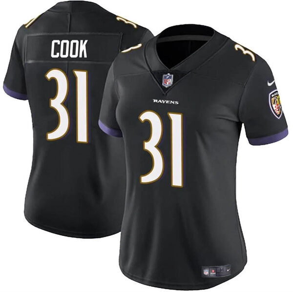 Baltimore Ravens #31 Dalvin Cook Black Football Jersey