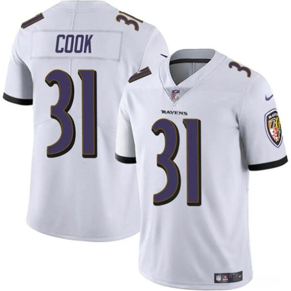 Baltimore Ravens #31 Dalvin Cook White Stitched Jersey