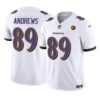 Baltimore Ravens #89 Mark Andrews White 2023 FUSE With John Madden Jersey