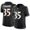 Baltimore Ravens #35 Gus Edwards Black 2023 FUSE Vapor Limited Football Jersey