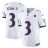 Baltimore Ravens #3 Odell Beckham Jr White 2023 FUSE With John Madden Patch Vapor Jersey