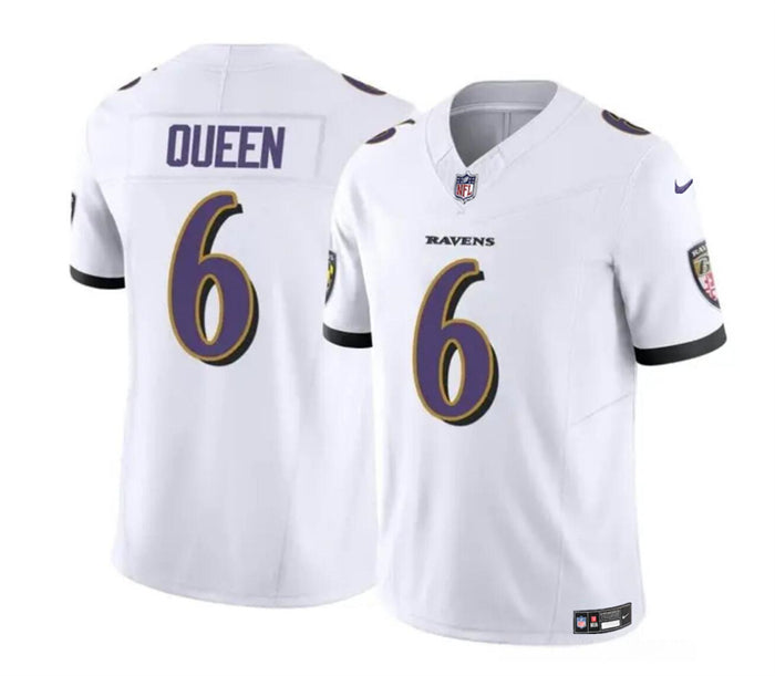 Baltimore Ravens #6 Patrick Queen White 2023 FUSE Vapor Limited Football Jersey