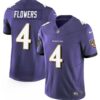 Baltimore Ravens #4 Zay Flowers Purple 2023 Fuse Vapor Limited Football Jersey