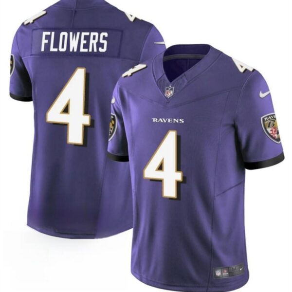 Baltimore Ravens #4 Zay Flowers Purple 2023 Fuse Vapor Limited Football Jersey