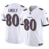 Baltimore Ravens #80 Isaiah Likely White 2023 FUSE Vapor Limited Football Jersey