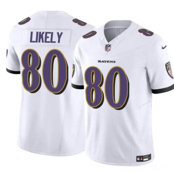 Baltimore Ravens #80 Isaiah Likely White 2023 FUSE Vapor Limited Football Jersey