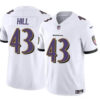 Baltimore Ravens #43 Justice Hill White 2023 FUSE Vapor Limited Football Jersey