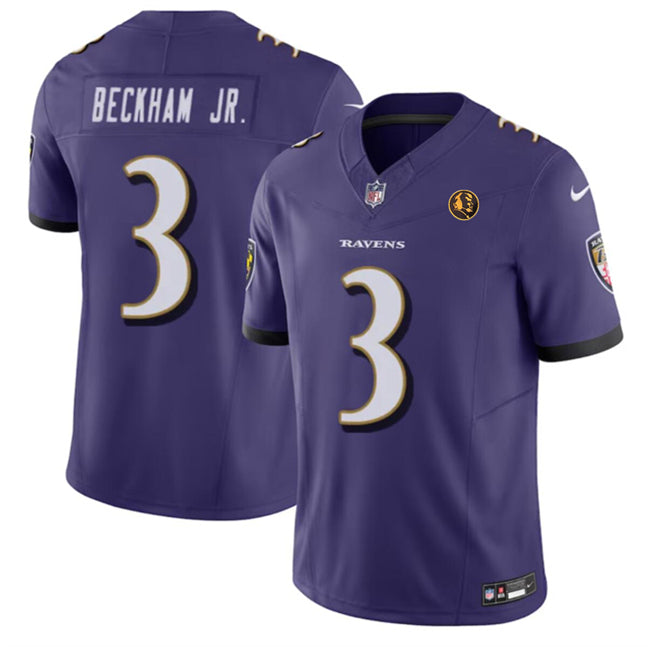 Baltimore Ravens #3 Odell Beckham Jr Purple 2023 FUSE With John Madden Jersey