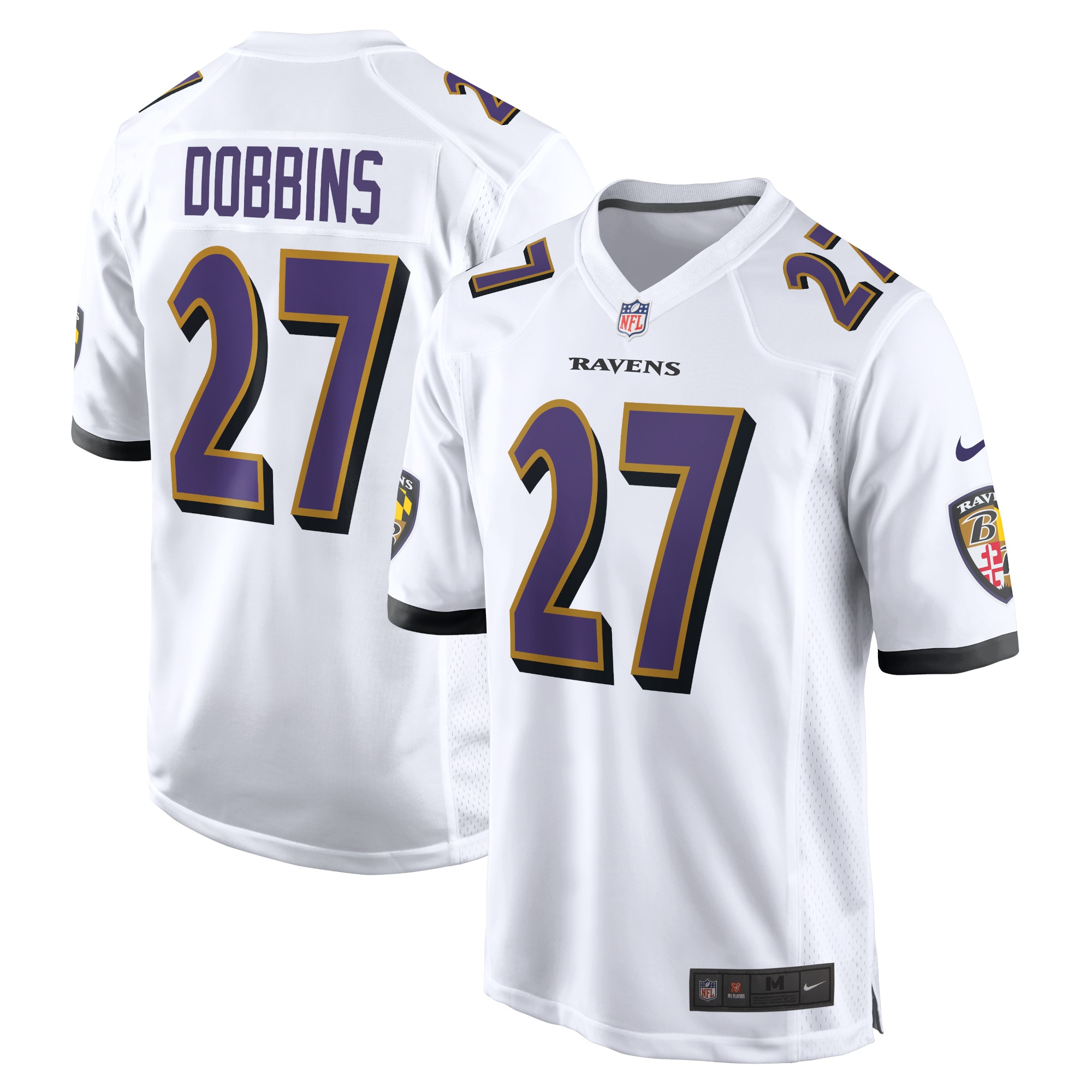 JK Dobbins Baltimore Ravens Nike Game Jersey White