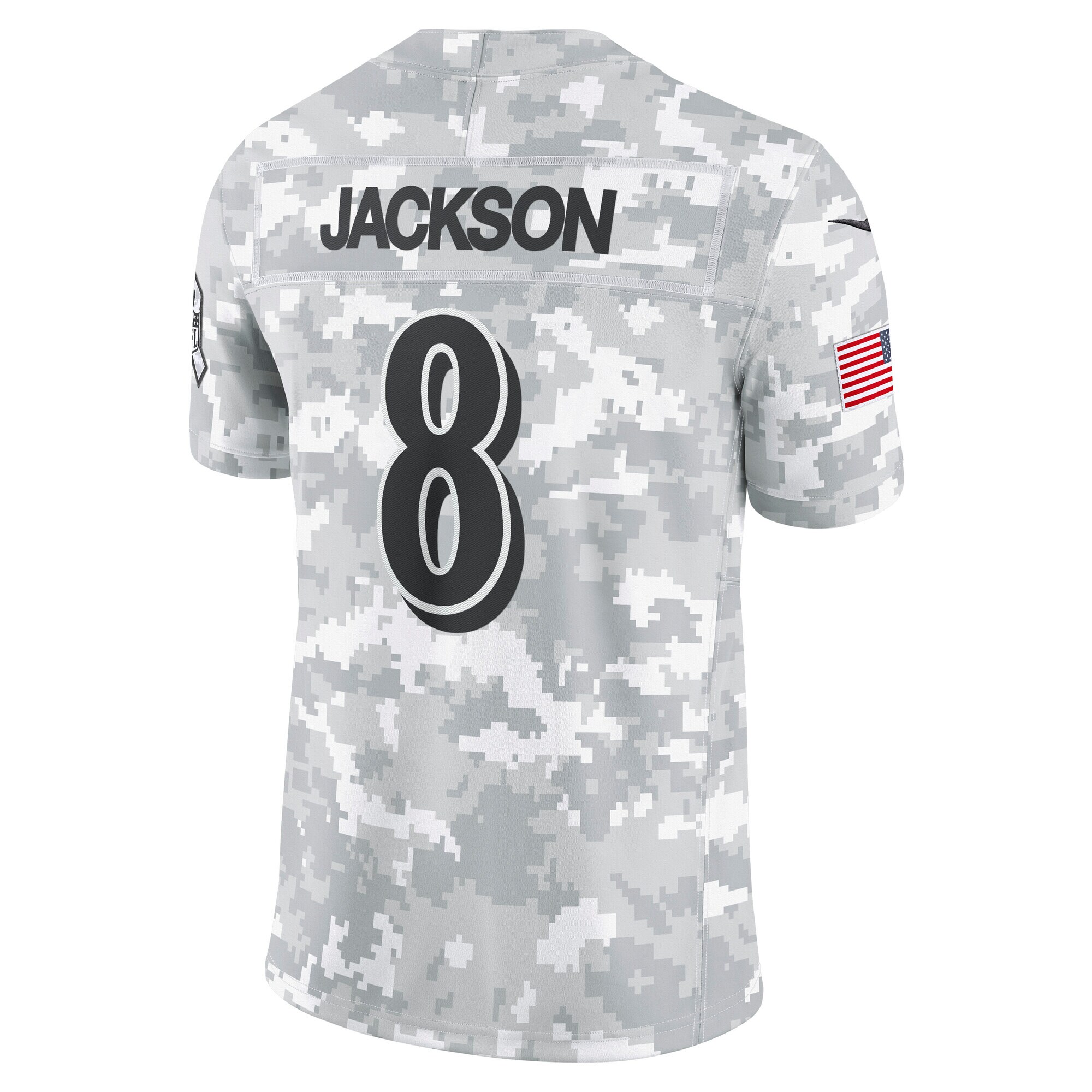 Lamar Jackson Baltimore Ravens Nike 2024 Salute To Service Limited Jersey Arctic Camo - Image 3