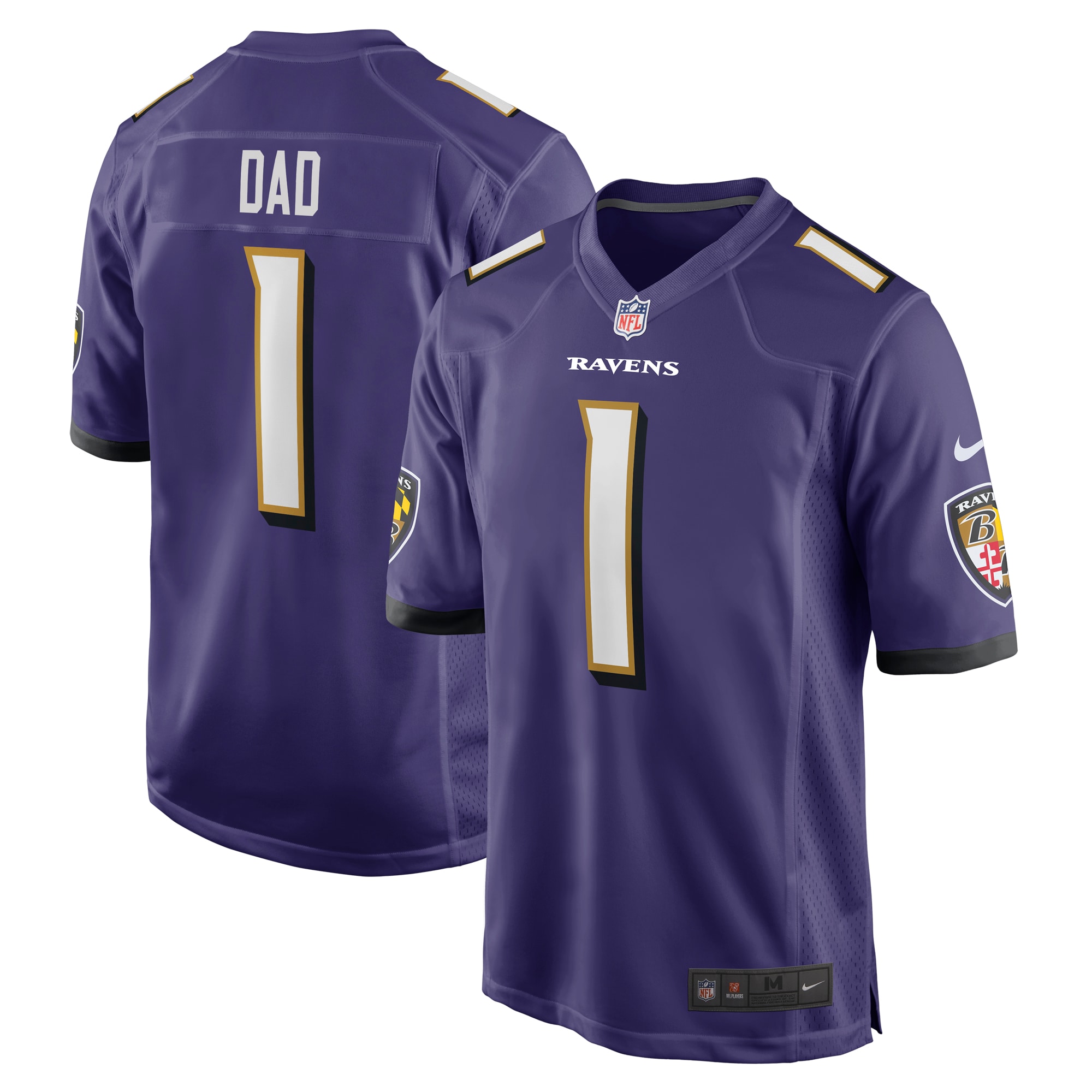 Number 1 Dad Baltimore Ravens Nike Game Jersey Purple
