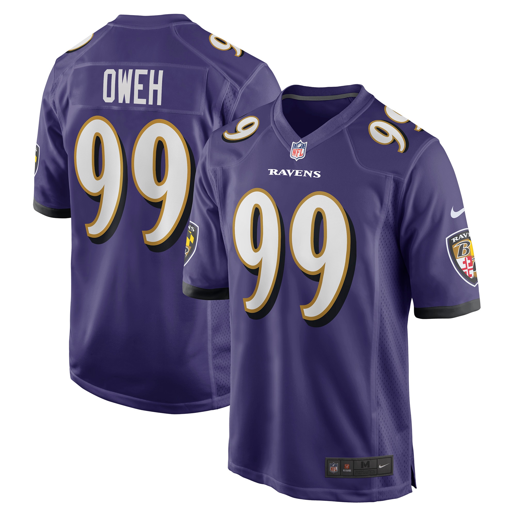 Odafe Oweh Baltimore Ravens Nike Game Player Jersey Purple