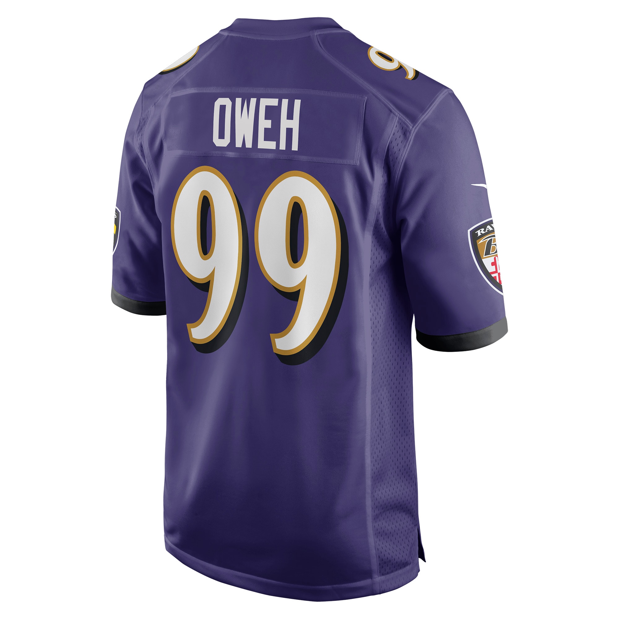 Odafe Oweh Baltimore Ravens Nike Game Player Jersey Purple - Image 3