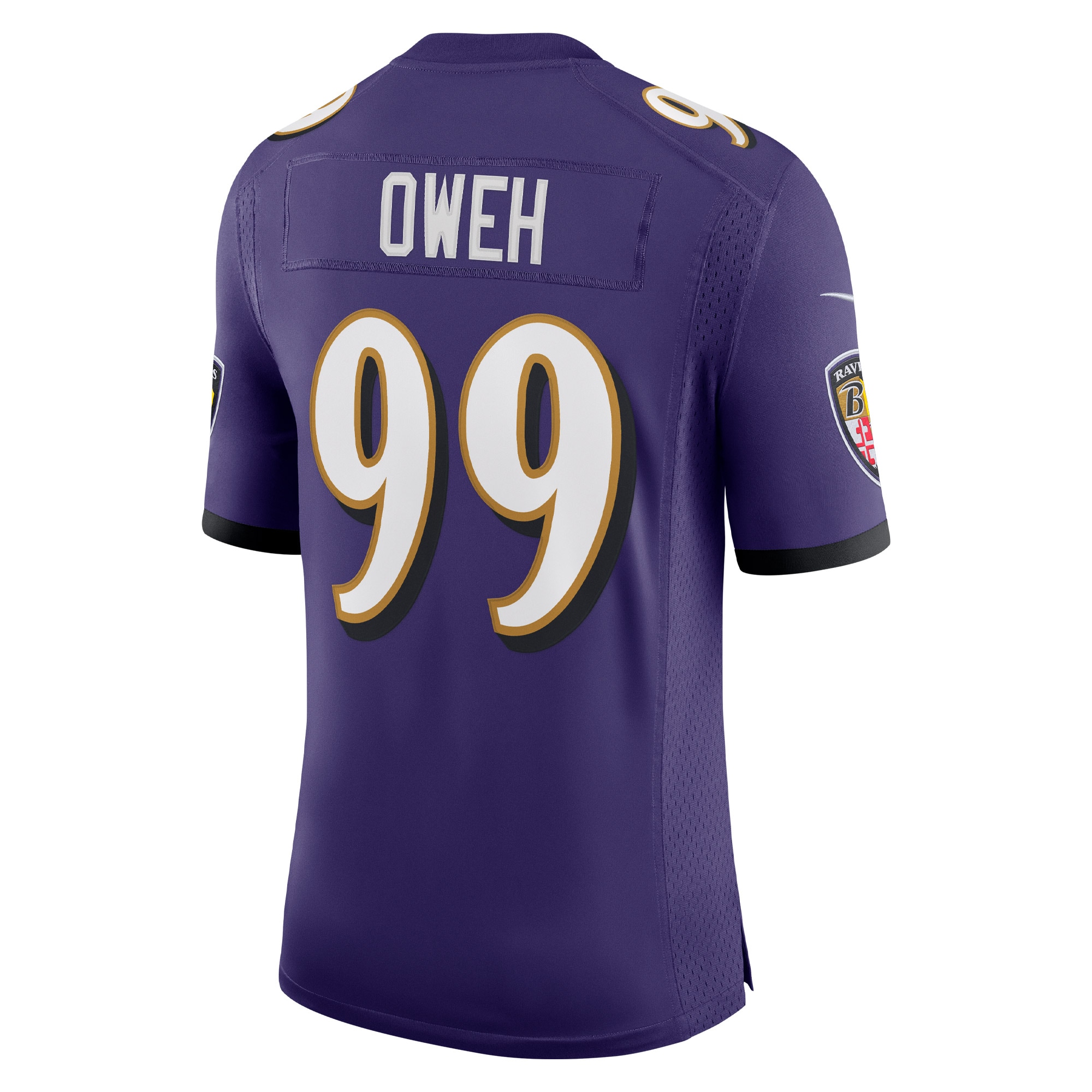 Odafe Oweh Baltimore Ravens Nike Vapor Limited Jersey Purple - Image 3