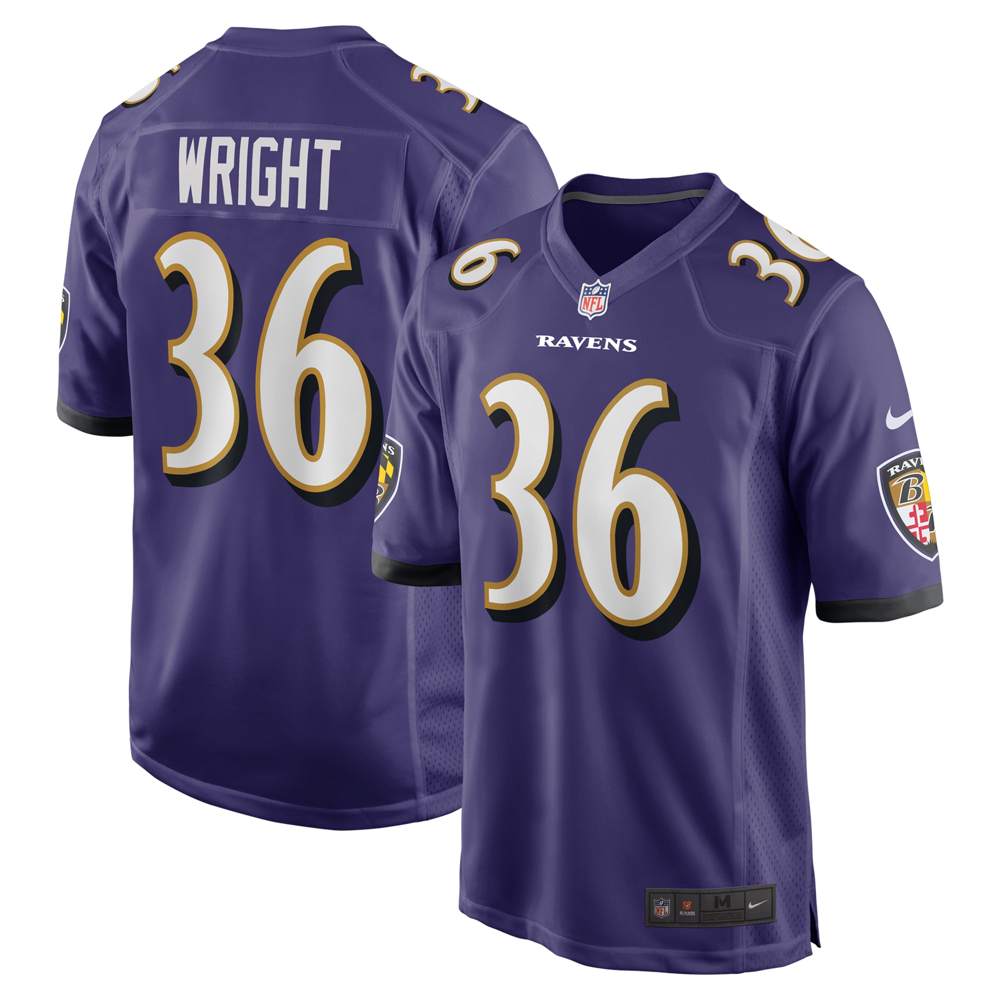 Owen Wright Baltimore Ravens Nike Team Game Jersey Purple