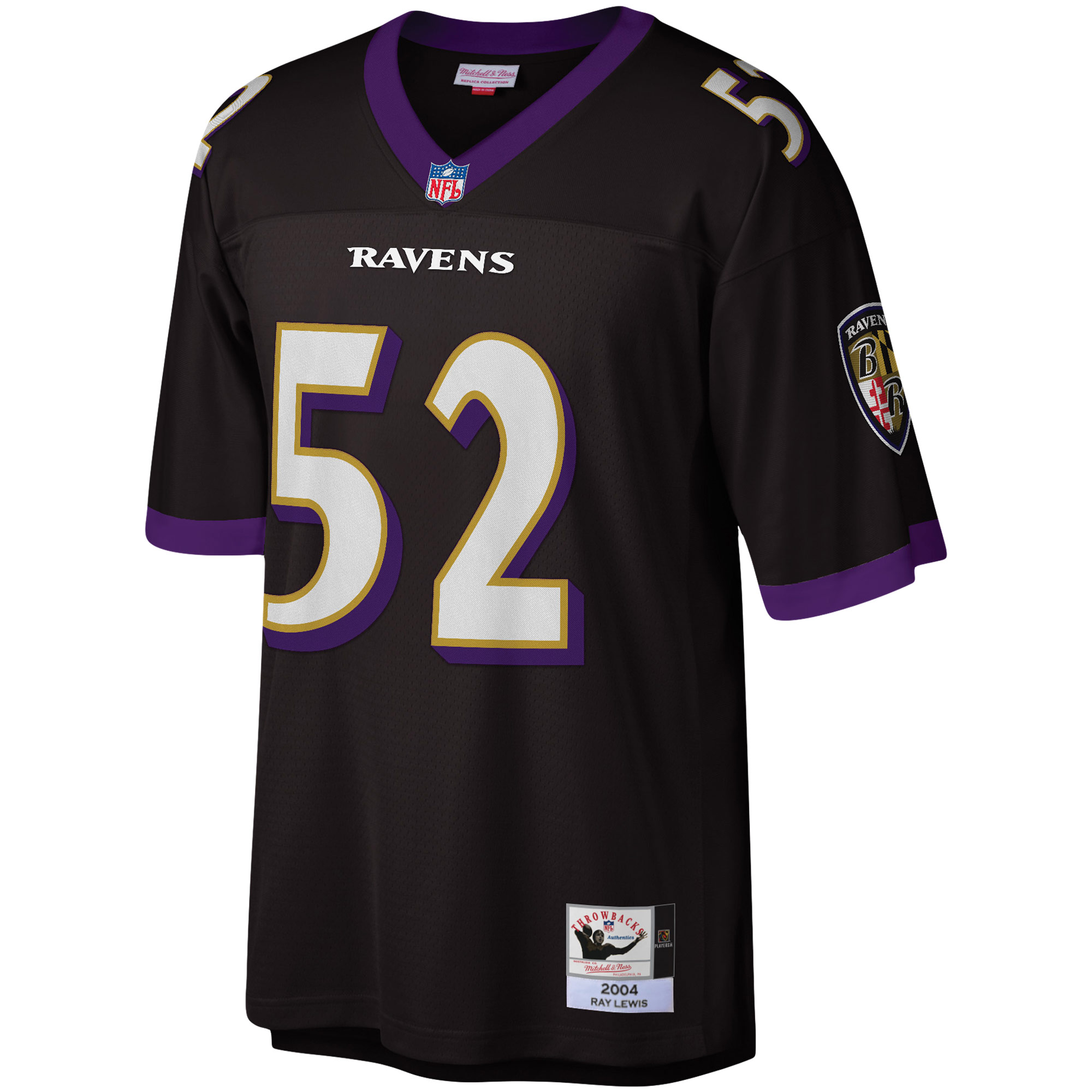 Ray Lewis Baltimore Ravens Mitchell Ness Legacy Replica Jersey Black - Image 2