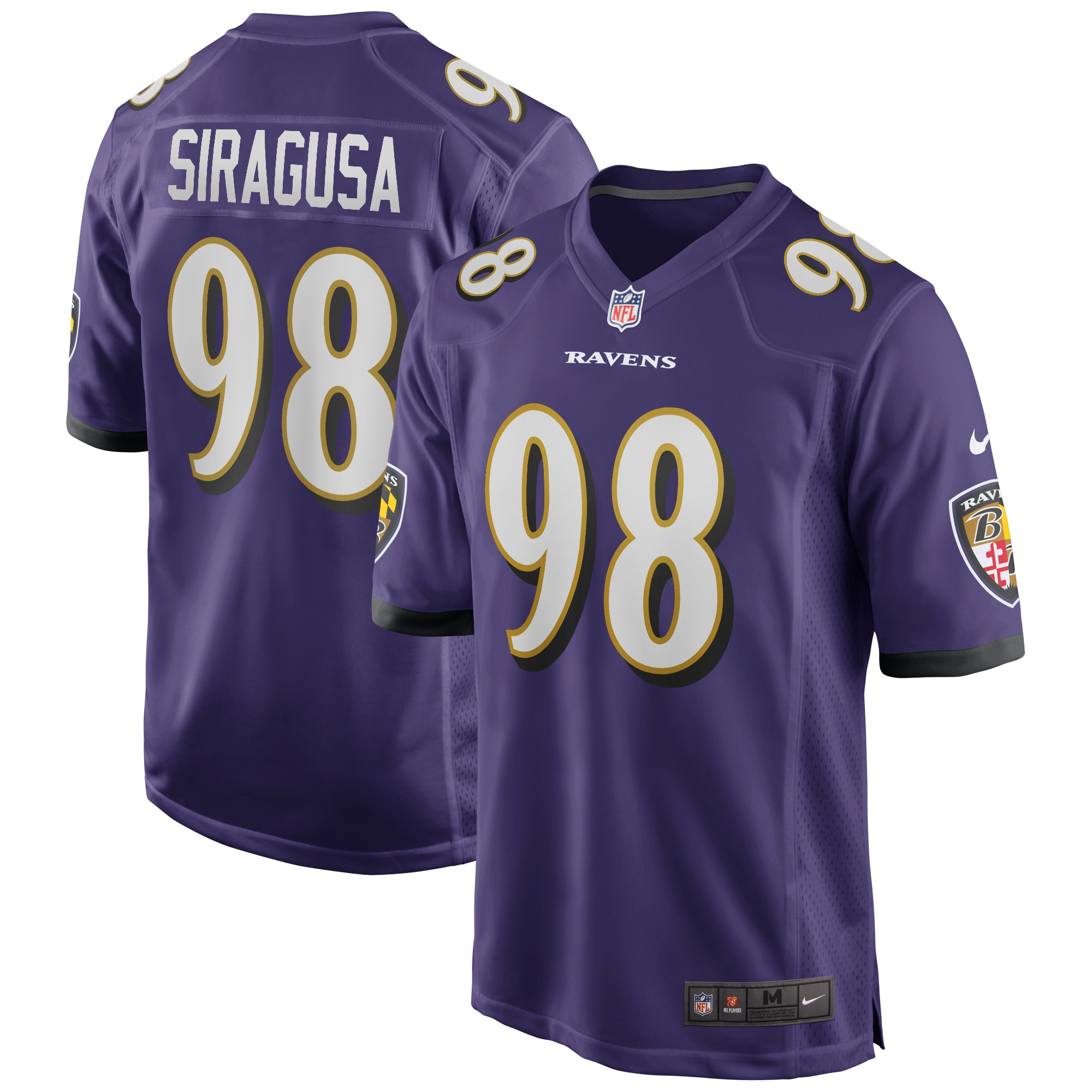 Tony Siragusa Baltimore Ravens Nike Game Retired Player Jersey Purple