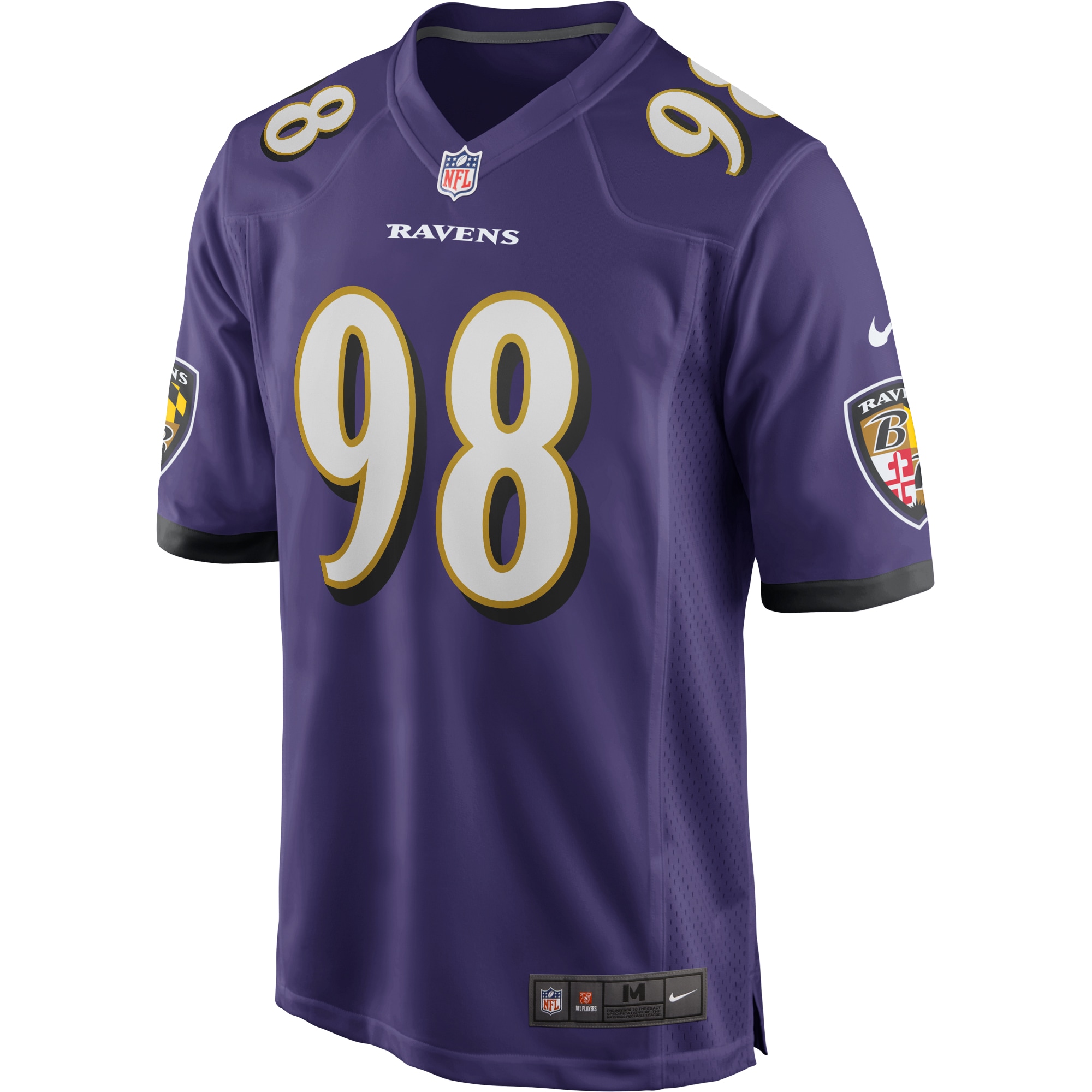 Tony Siragusa Baltimore Ravens Nike Game Retired Player Jersey Purple - Image 2