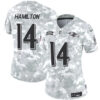 Women Baltimore Ravens #14 Kyle Hamilton 2024 FUSE Arctic Camo Salute To Service Limited Football Stitched Jersey