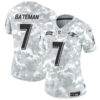Women Baltimore Ravens #7 Rashod Bateman 2024 FUSE Arctic Camo Salute To Service Limited Football Stitched Jersey
