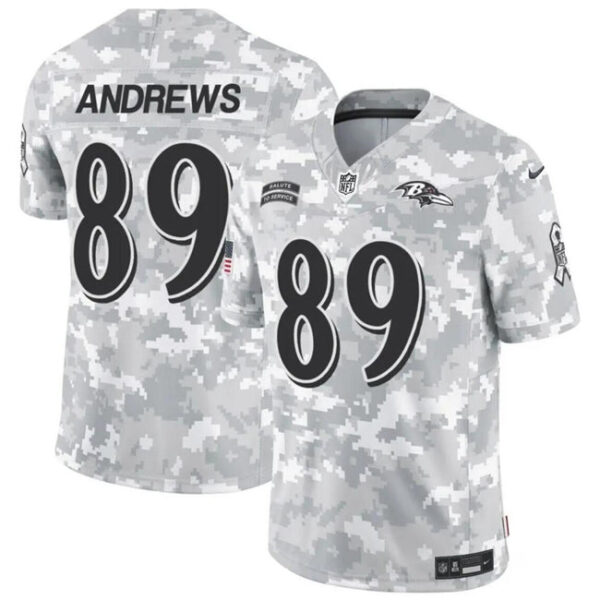 Baltimore Ravens #89 Mark Andrews 2024 FUSE Arctic Camo Salute To Service Limited Football Stitched Jersey