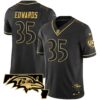Men’s Ravens Maryland Patch Vapor Gold Jersey – All Stitched – Black Gold – Gus Edwards