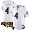 Men’s Ravens Maryland Patch Vapor Gold Jersey – All Stitched – White Gold – Zay Flowers