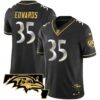 Men’s Ravens Maryland Patch Vapor Gold Jersey – All Stitched – Black Limited – Gus Edwards