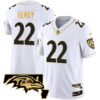 Men’s Ravens Maryland Patch Vapor Gold Jersey – All Stitched – White Gold – Derrick Henry