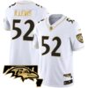 Men’s Ravens Maryland Patch Vapor Gold Jersey – All Stitched – White Gold – Ray Lewis