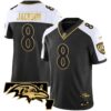 Men’s Ravens Maryland Patch Vapor Gold Jersey – All Stitched – Alternate – Lamar Jackson