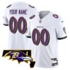 Ravens Maryland Patch Vapor Limited Custom Jersey – All Stitched – Youth – White