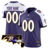 Ravens Maryland Patch Vapor Limited Custom Jersey – All Stitched – Men – Purple Alternate