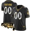 Ravens Maryland Patch Vapor Gold Custom Jersey – All Stitched – Youth – Black Limited