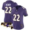 Women’s Ravens Maryland Patch Vapor Limited Jersey – All Stitched – Purple – Derrick Henry