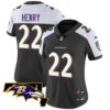 Women’s Ravens Maryland Patch Vapor Limited Jersey – All Stitched – Black Alternate – Derrick Henry