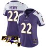Women’s Ravens Maryland Patch Vapor Limited Jersey – All Stitched – Purple Alternate – Derrick Henry