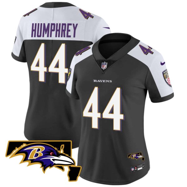 Women’s Ravens Maryland Patch Vapor Limited Jersey – All Stitched – Black Alternate – Marlon Humphrey