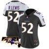 Women’s Ravens Maryland Patch Vapor Limited Jersey – All Stitched – Black Alternate – Ray Lewis