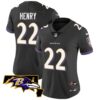 Women’s Ravens Maryland Patch Vapor Limited Jersey – All Stitched – Black – Derrick Henry