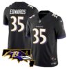 Men’s Ravens Maryland Patch Vapor Limited Jersey – All Stitched – Black – Gus Edwards