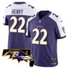 Men’s Ravens Maryland Patch Vapor Limited Jersey – All Stitched – Purple Alternate – Derrick Henry