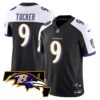 Men’s Ravens Maryland Patch Vapor Limited Jersey – All Stitched – Black Alternate – Justin Tucker