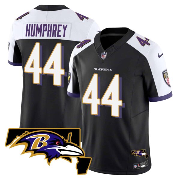 Men’s Ravens Maryland Patch Vapor Limited Jersey – All Stitched – Black Alternate – Marlon Humphrey
