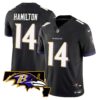 Men’s Ravens Maryland Patch Vapor Limited Jersey – All Stitched – Black – Kyle Hamilton