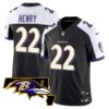 Men’s Ravens Maryland Patch Vapor Limited Jersey – All Stitched – Black Alternate – Derrick Henry
