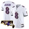 Men’s Ravens Maryland Patch Vapor Limited Jersey – All Stitched – White – Lamar Jackson