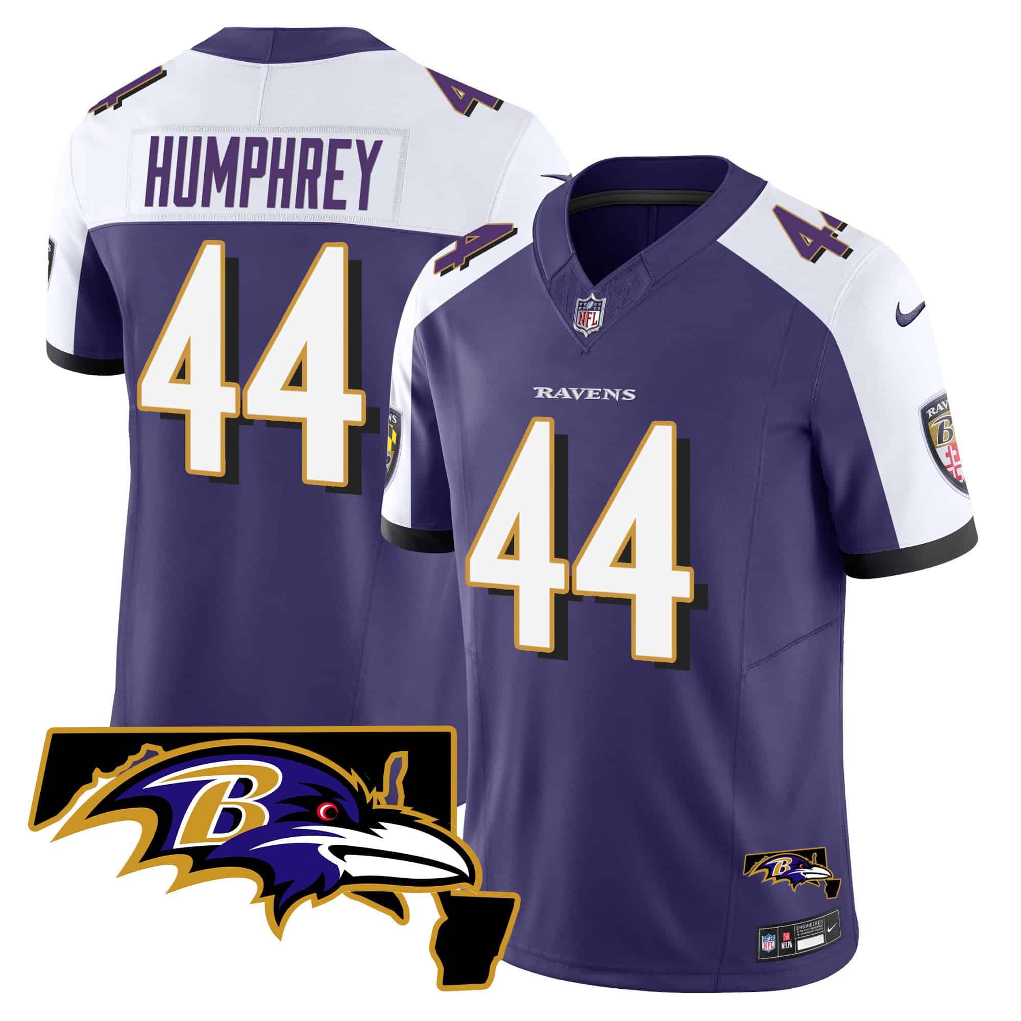 Men’s Ravens Maryland Patch Vapor Limited Jersey – All Stitched – Purple Alternate – Marlon Humphrey