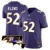 Men’s Ravens Maryland Patch Vapor Limited Jersey – All Stitched – Purple – Ray Lewis