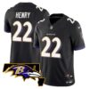 Men’s Ravens Maryland Patch Vapor Limited Jersey – All Stitched – Black – Derrick Henry